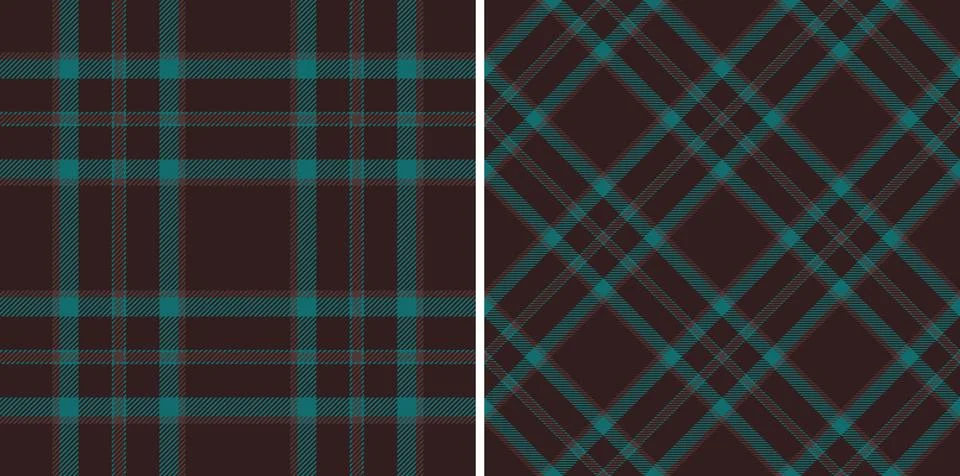 Elegant seamless pattern set featuring traditional plaid designs with rich br イラスト素材