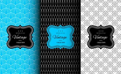 Elegant seamless pattern set Stock Illustration