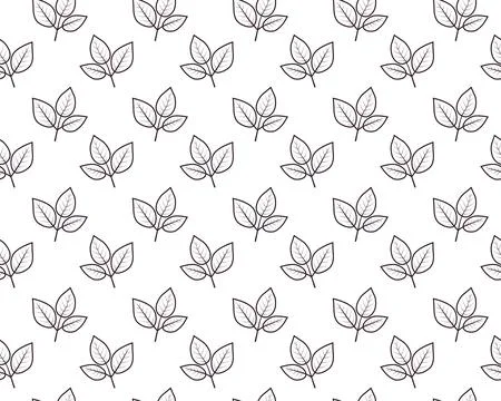 Elegant seamless pattern of simple, stylized leaves.  Perfect for textile p.. Stockillustratie