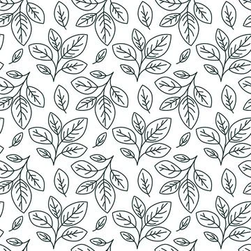 Elegant seamless pattern of stylized leaves.  Perfect for textile prints, w.. Stock Illustration