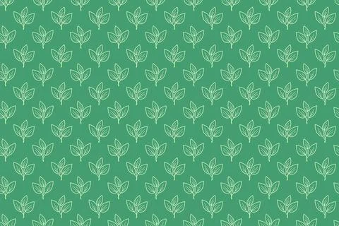 Elegant seamless pattern of stylized leaves on a green background.  Perfect.. Stock Illustration