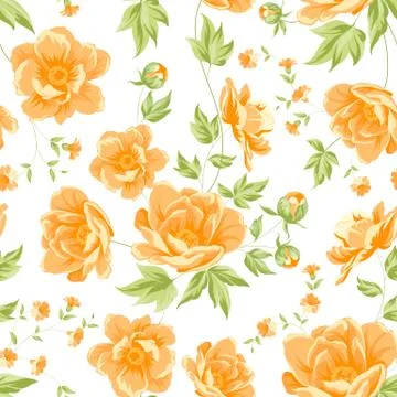 Elegant seamless peony pattern. Stock Illustration