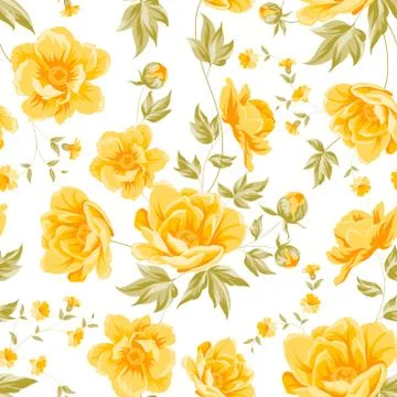 Elegant seamless peony pattern. Stock Illustration