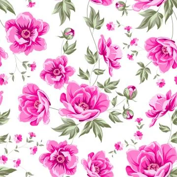 Elegant seamless peony pattern. Stock Illustration