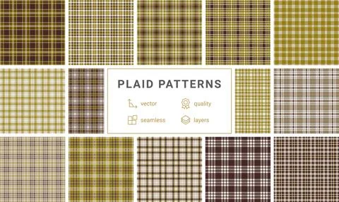 This elegant seamless plaid pattern blends rich mahogany brown with golden .. イラスト素材