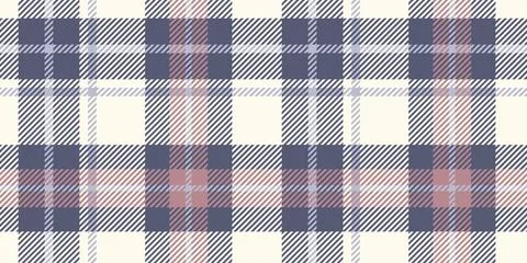 Elegant Seamless Plaid Pattern with Blue, Pink, and Cream Checks Featuring Di Stock Illustration