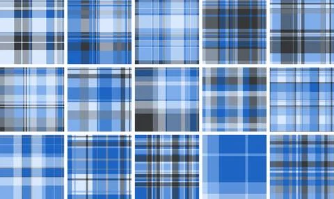 Elegant seamless plaid pattern with a modern mix of blue, grey, and white h.. イラスト素材