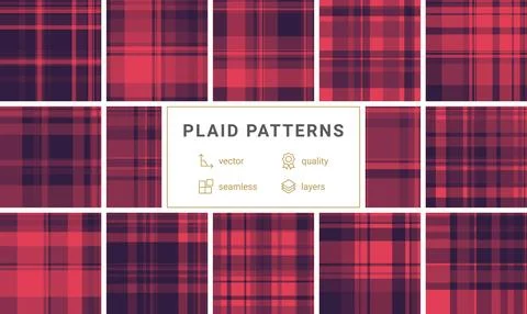 Elegant seamless plaid pattern in rich purple and bright pink. Perfect for te Stock Illustration