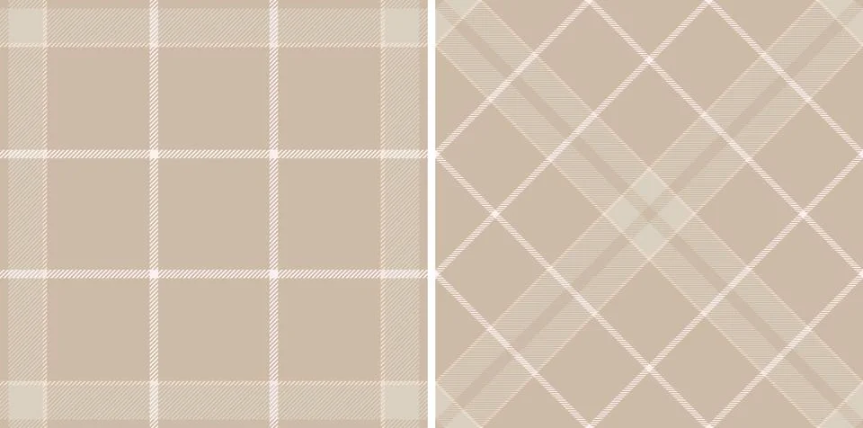 Elegant seamless plaid pattern set in neutral tones. Versatile for background Illustrazione stock