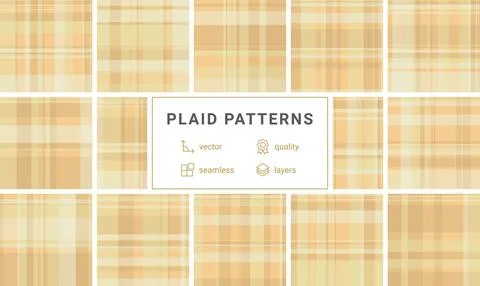 Elegant seamless plaid pattern in soft peach and beige tones. This timeless c Stock Illustration