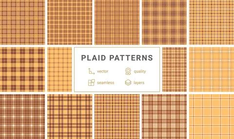 Elegant seamless plaid pattern in warm brown and tan shades. This versatile.. Stock Illustration