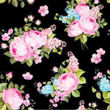 Elegant seamless rose pattern. Stock Illustration