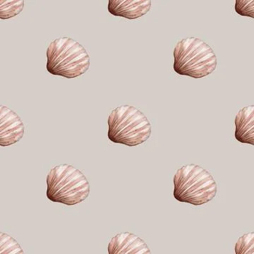 Elegant seamless shell pattern design for textile and packaging applications Foto stock
