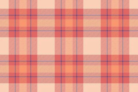 Elegant seamless vector plaid pattern in warm coral, peach, and soft pink ton Stock Illustration