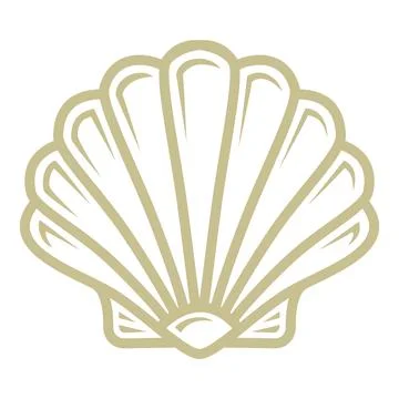 Elegant Seashell Outline Icon Vector 库存插图