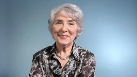 Elegant senior woman smiling and laughing Stock Footage