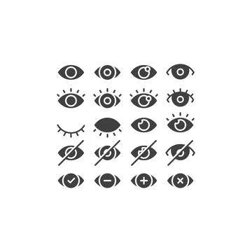 Elegant set of eye, vision, simple eyes. Vector icon template Illustrazione stock