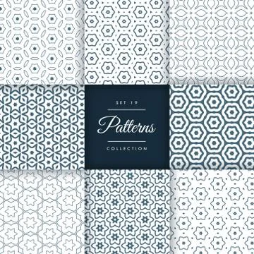 Elegant set of line pattern collection design Stock Illustration