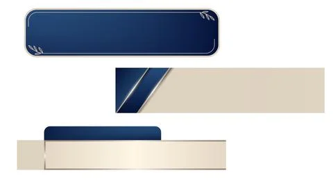 Elegant set of lower third banners and vector graphic headers navy blue and.. Иллюстрация