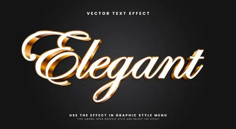 Elegant shiny 3d editable text effect Stock Illustration