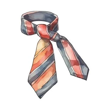 Elegant silk necktie with striped pattern design Stock Illustration
