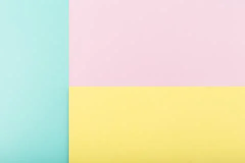 Elegant simple colored background made of light pastel purple, yellow and mint Stock Photos