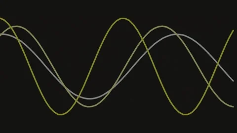 Elegant sine wave line graph illustration on black background Stock Footage 341055847