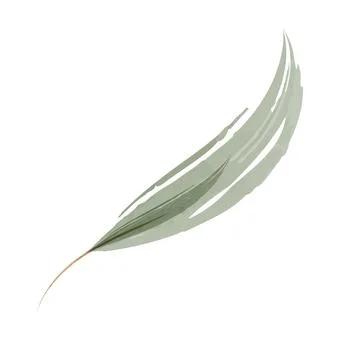 Elegant single green leaf painted with watercolor style Illustrazione stock