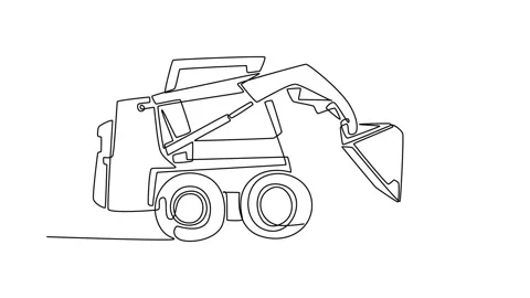 Elegant skid steer loader from side view, compact industrial machinery Stock Footage 326297145