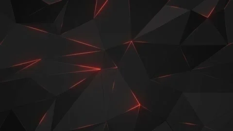 Elegant, smooth animation of a triangular polygon mesh with neon glow lines. Stock Footage 130579921