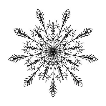 Elegant snowflake. Vector design element. Illustrazione stock