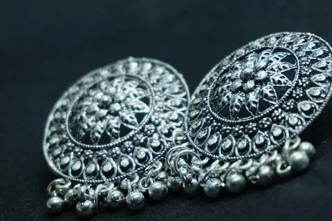 Elegant solid yellow and silver gold rings, necklaces, and more crafted Stock Photos