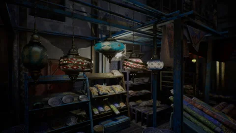 Elegant specialty store featuring handcrafted products and warm illumination Stock Footage 338343376