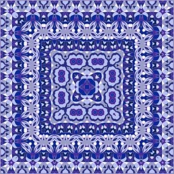 Elegant square light blue abstract pattern. Illustrazione stock