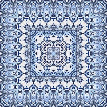 Elegant square light blue abstract pattern. Stock Illustration