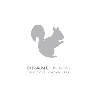 Elegant squirrel design logo Illustrazione stock
