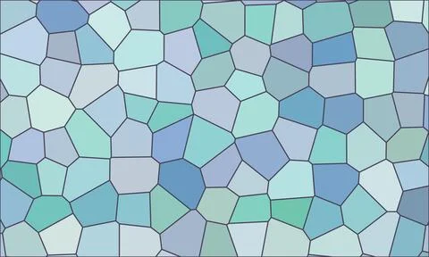 Elegant stained glass pattern showcases serene blue green palette for creat.. Stock Illustration
