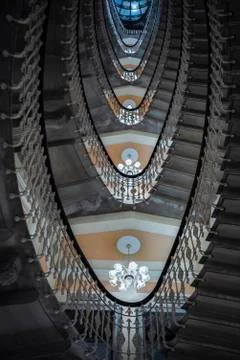 Elegant staircase low angle view Stock Photos