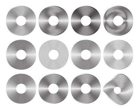 Elegant Stripes Abstract Round Ring Shape Set Illustrazione stock