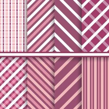 Elegant stripes geometric vector seamless patterns set 스톡 일러스트