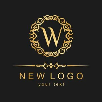 Elegant stylish logo with a pattern. Retro logo with the decor. Stock Illustration