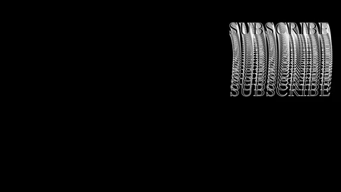 Elegant subscribe text animation on black background for video promotion Stock Footage 321700969