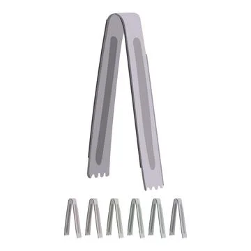 Elegant sugar cube tongs vector cartoon graphic Stock Illustration