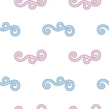 Elegant Swirl Elements Seamless Pattern Stock Illustration