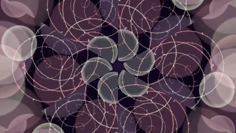 Elegant Symmetrical Pattern with Glowing Lines and Glass Orbs Stock Footage 329893654
