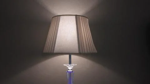 Elegant Table Lamp with Soft Light and Classic Lampshade Stock Photos