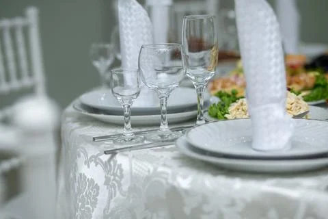 Elegant table set for a formal dinner Foto stock