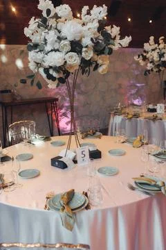 Elegant table set for a formal event Foto stock