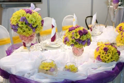 Elegant table set for a wedding dinner Photos