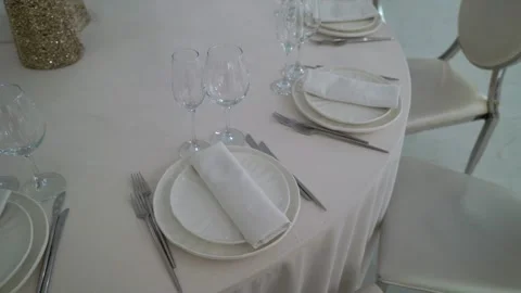 An Elegant Table Setting for an Impressive Formal Dining Experience at Special 스톡 동영상 314571781